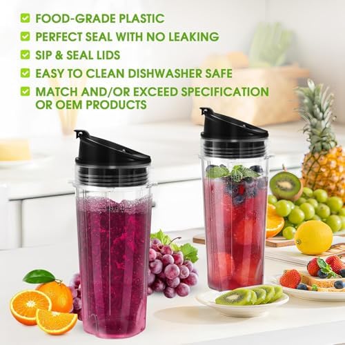 16oz Blender Cups Replacement for Ninja 3 Pack
