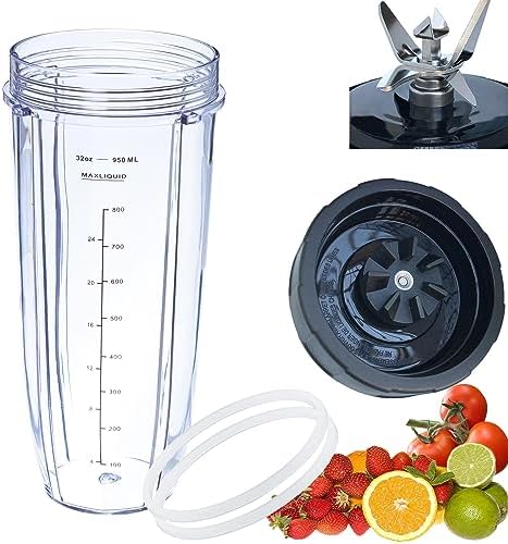 Replacement Blender Blade and 32oz Cup for Nutri Ninja