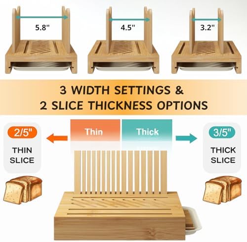 Bamboo Bread Slicer Guide Cutter For Slicing Homemade Bread Bagels Sourdough Loaves