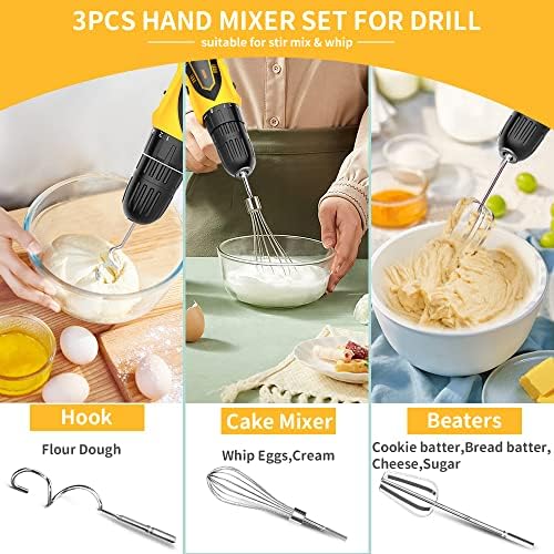 Homicozy 3-Piece Stainless Steel Hand Mixer Attachment Set