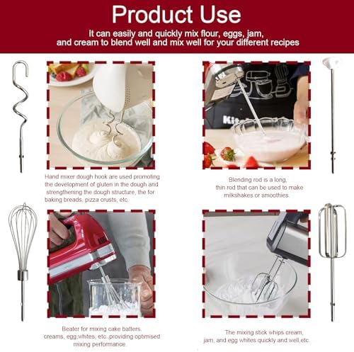 6-Piece Stainless Steel Hand Mixer Accessories Set