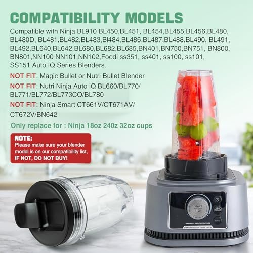 2-Pack 32oz Blender Cups for Ninja