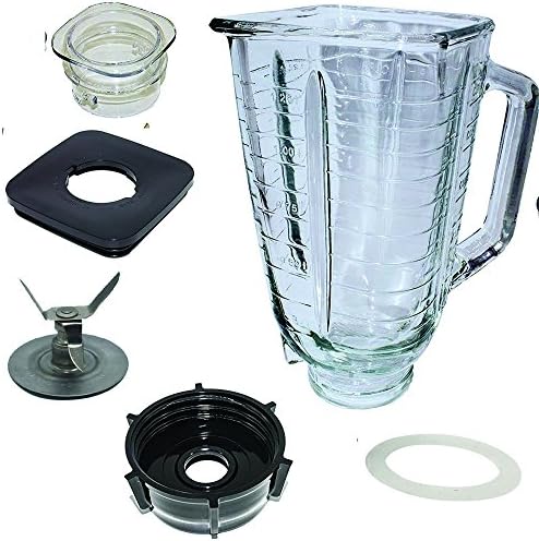 5 Cup Glass Jar Set With Blade And Lid
