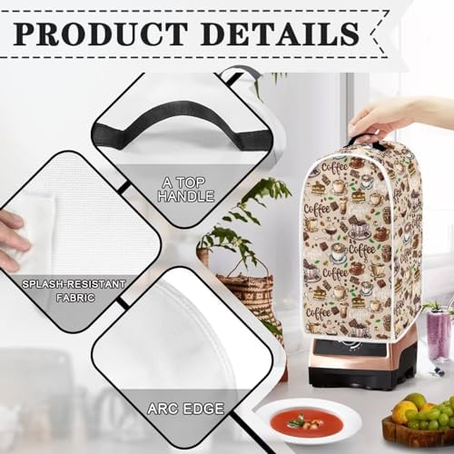Coffee Print Blender Cover for Standard Appliances