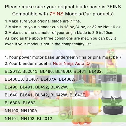 7-Fins Replacement Blender Blade for Nutri Ninja Series