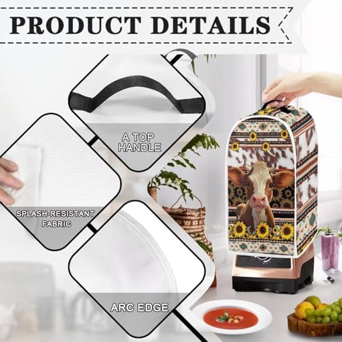 Aztec Cow Blender Cover with Handle