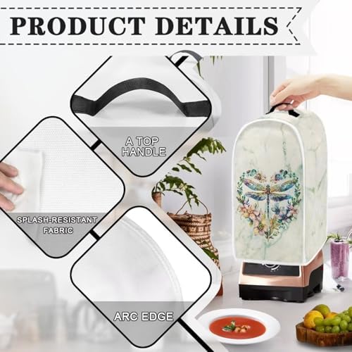 Kitchen Blender Dust Cover with Dragonfly Wreath Design