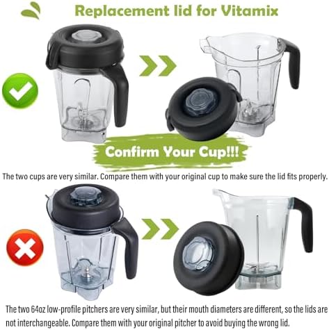 Sacumea 64 Oz Low Profile Blender Lid Replacement